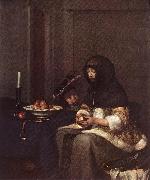 TERBORCH, Gerard Woman Peeling Apple sdy oil